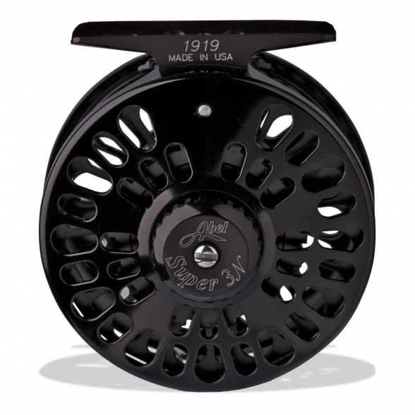 Abel Fliegenrollen Super 3N LA schwarz, Rückseite im Fliegenfischen Onlineshop von Flyfishing Europe