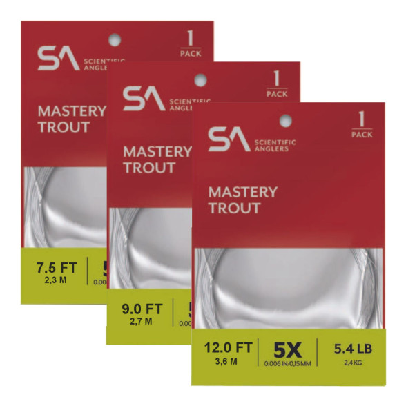 Scientific Anglers Mastery Trout Leader gezogenes Nylonvorfach verjuengt