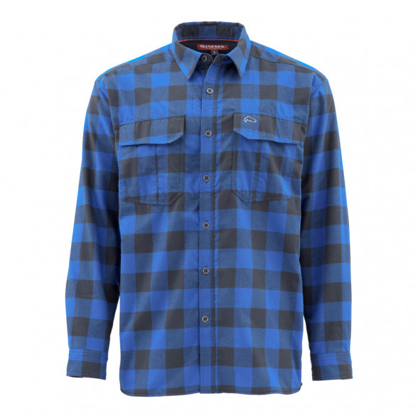 Simms Hemd Coldweather Shirt rich blue plaid