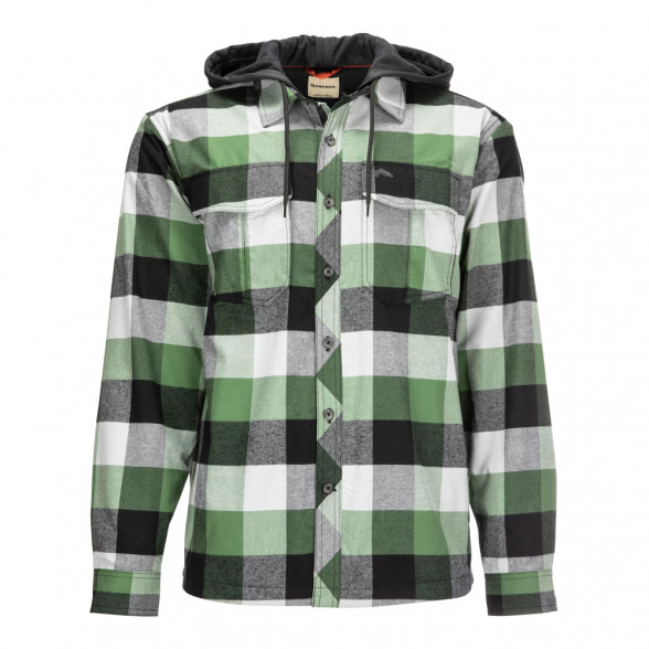 Simms Coldweather Hoody Kapuzen-Hemd moss green buffalo plaid