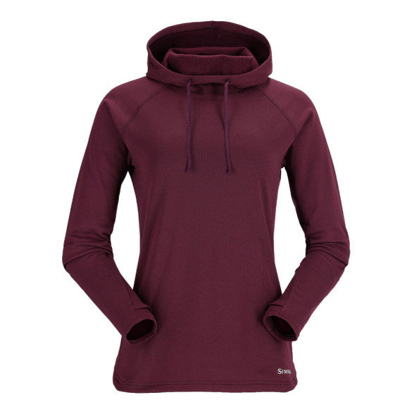 Simms Womens Heavyweight Baselayer Hoody mulberry Damen-Kapuzenshirt