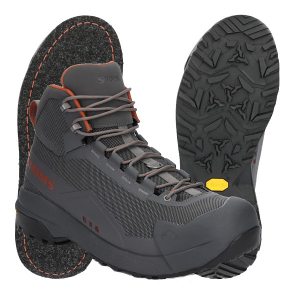 Simms Flyweight Boot Watschuh steel grey Vibram oder Filz