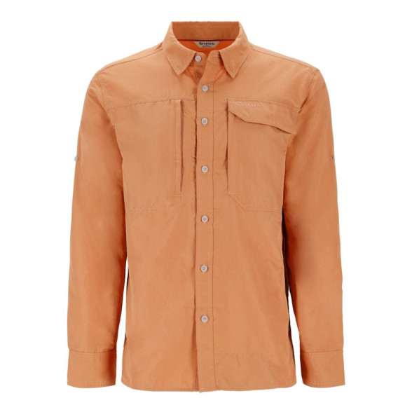 Simms Guide Shirt orange maple LS-Shirt Langarmhemd