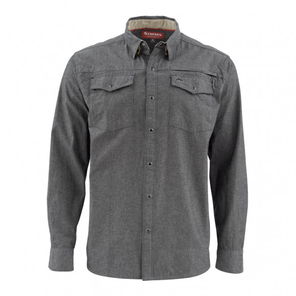 Simms Hemd Stillwater Shirt Chambray charcoal