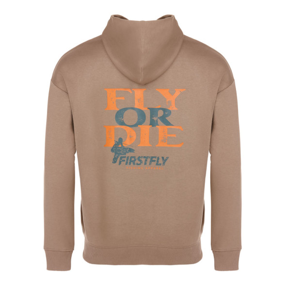 Firstfly Fly or Die Icon Hoody Oversize beige Rueckseite