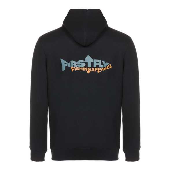 Firstfly Fish Font Icon Hoody black Rueckseite