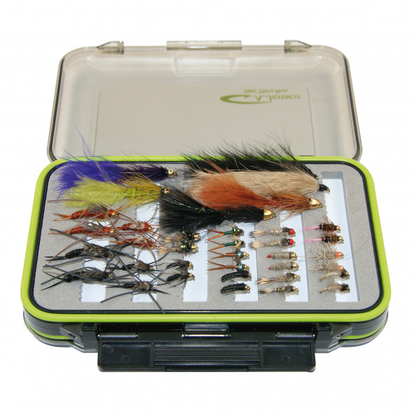 Fliegenset Forelle Streamer Trockenfliegen Nymphen zum Fliegenfischen bei Flyfishing Europe