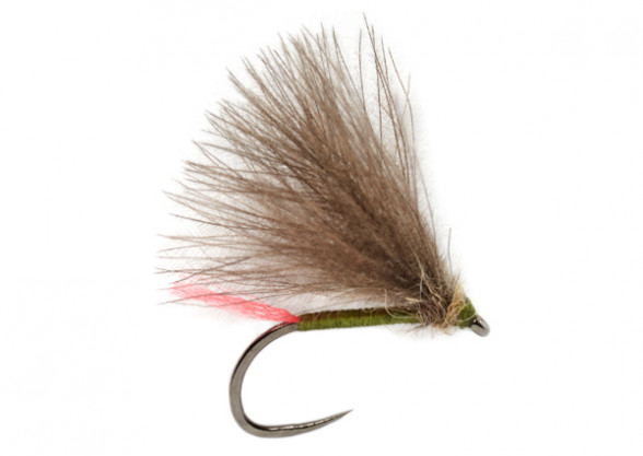 Rozas Red Tag CDC olive Trockenfliege barbless Fulling Mill