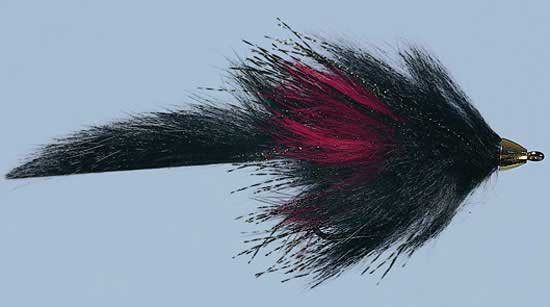 CH Flash Bunny Bugger Black/Red Size 4, Streamer zum Fliegenfischen auf Forellen und Lachs bei Flyfishing Europe