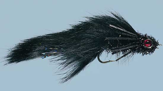 Alaskan Black Angel Size 4, Streamer zum Fliegenfischen auf Forellen und Lachs bei Flyfishing Europe