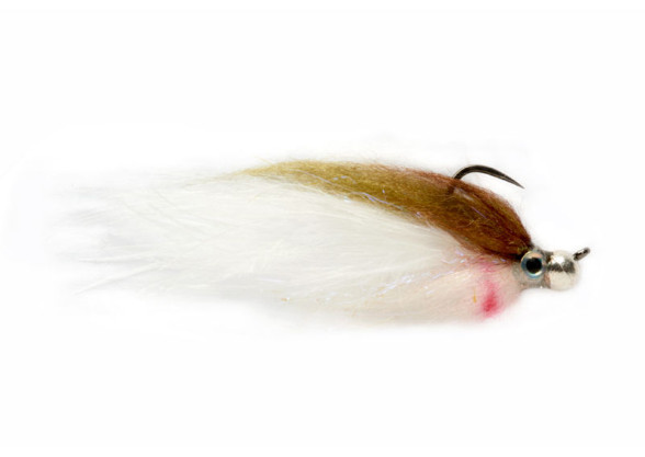 Jiggy Fat Minnow BL olive-white 10 barbless Micro-Streamer - Fulling Mill