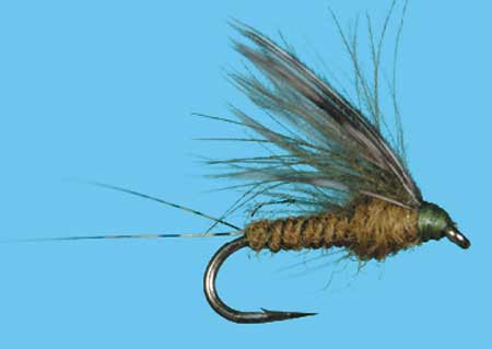 Drymerger Baetis Größe 18, Solitude Emerger zum Fliegenfischen auf Äschen und Forellen erhältlich bei Flyfishing Europe