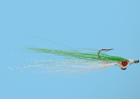 Deep Minnow Green/White Size 2, Fliege zum Fliegenfischen im Salzwasser, Salty Streamer erhältlich bei Flyfishing Europe