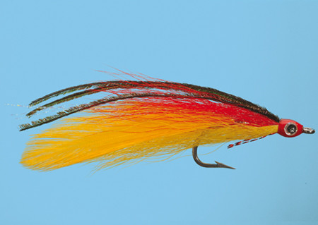 Deceiver Red/Yellow Size 2/0, Fliege zum Fliegenfischen im Salzwasser, Salty Streamer erhältlich bei FFE
