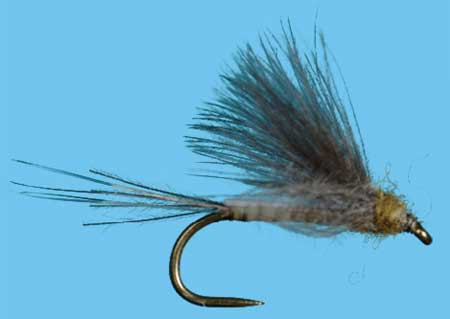 Harrops CDC Biot Dun Flavilinea Größe 14, Solitude Trockenfliege zum Fliegenfischen auf Äschen und Forellen bei Flyfishing Europe