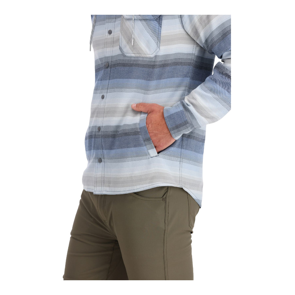 Sweat à Capuche Homme Simms Fishing Santee En Flanelle Bleue Rayée Taille L - Occasion Pêche
