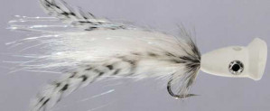 PSP BuHead White 6/0, Salzwasserfliege Popper zum Fliegenfischen im Salzwasser bei Flyfishing Europe