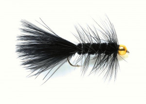 Wooly Bugger Streamer black Gold Nugget