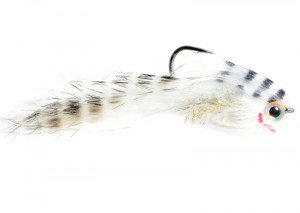 Belly Scratcher Minnow white black Streamer