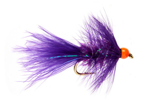 Mini Shimmer Bugger purple orange Head Streamer - Fulling Mill
