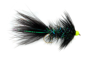 Shimmer Bugger black chartreuse Head Streamer - Fulling Mill