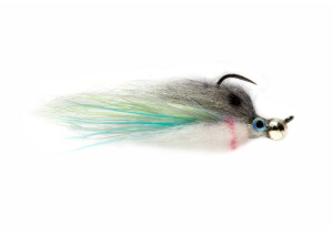 Jiggy Fat Minnow BL grey-white 10 barbless Micro-Streamer - Fulling Mill