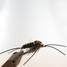 Nymphe gebunden mit Flexi Body Thin Skin Mottles Bustard natur zum Fliegenbinden unter Fliegenbindematerial bei FFE