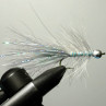 Streamer gebunden mit 3-D Holographic Flashabou silber zum Fliegenbinden unter Fliegenbindematerial bei Flyfishing Europe