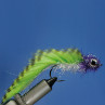 Zonker gebunden mit Rabbit Strips Olive Barred Magnum chartreuse zum Fliegenbinden unter Fliegenbindematerial bei FFE