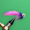 Zonker, gebunden mit Rabbit Strips Standard fl. pink zum Fliegenbinden unter Fliegenbindematerial bei Flyfishing Europe