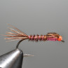 Pheasant Tail Nymphe zum Fliegenfischen bei Flyfishing Europe , gebunden mit der Jagdfasan Stoßfeder