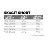 Skagit Skagit Short Float Head Scientific Anglers Laengen und Gewichte