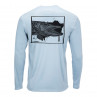 Simms Solar Tech Tee Musky Face steel blue