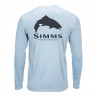 Simms Solar Tech Tee Trout Logo steel blue