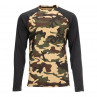 Simms Lightweight Baselayer Top Shirt CX Woodland camo