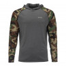 Simms Solarflex Hoody Woodland camo carbon heather