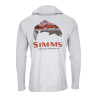 Simms Tech Hoody Kapuzenshirt Trout Logo Flame sterling