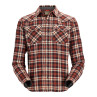 Simms Santee Flannel mahogany-tan camp plaid