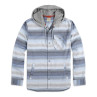 Simms Santee Flannel Hoody navy-storm-steel blue stripe Vorderansicht