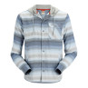 Simms Santee Flannel Hoody navy-storm-steel blue stripe