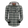 Simms Santee Flannel Hoody forest-carbon camp plaid