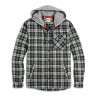 Simms Santee Flannel Hoody forest-carbon camp plaid Vorderansicht