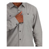 Simms Cutbank Chambray Shirt cinder chambray versteckte Reissverschlussbrusttasche