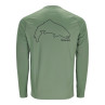 Simms Tech Tee Artist Serie Trout outline - field Rueckseite