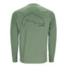 Simms Tech Tee Artist Serie Trout outline - field Rueckseite