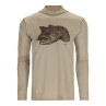 Simms Tech Hoody Artist Serie stone / Brown Trout Vorderseite