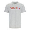 Simms Logo T-Shirt grey heather-crimson Vorderansicht