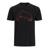 Simms Trout Outline T-Shirt black Vorderansicht mit Forelle