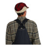 Simms Coldweather Cap red buffalo plaid getragen Rueckseite