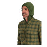 Simms Coldweather Hoody basswood mc plaid Detail Kapuze